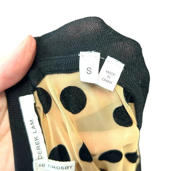 Derek Lam 10 Crosby Runway Oversized Crew Neck Black Nude Dot Back Size Small - Picture 9 of 11